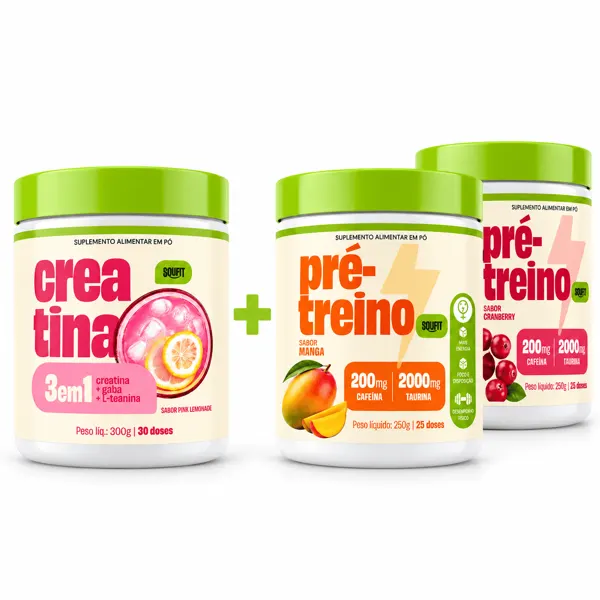 Kit Creatina 3 em 1 + Pré Treino