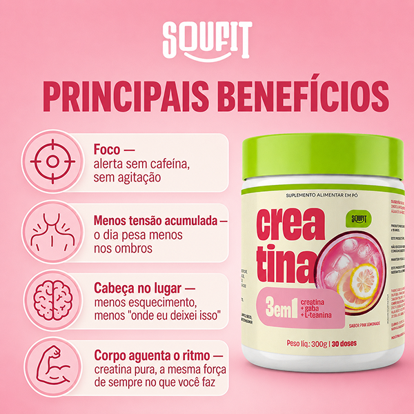 Creatina 3 em 1 - Pink Lemonade