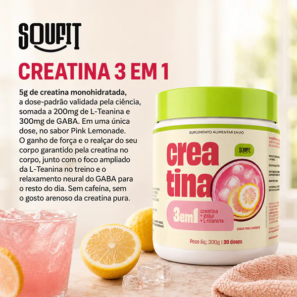 Creatina 3 em 1 - Pink Lemonade