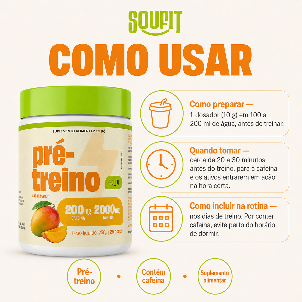 Pré-Treino Sabor Manga 250g