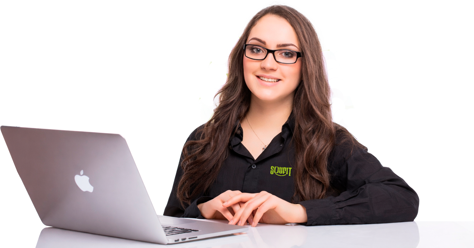 Atendente com Notebook