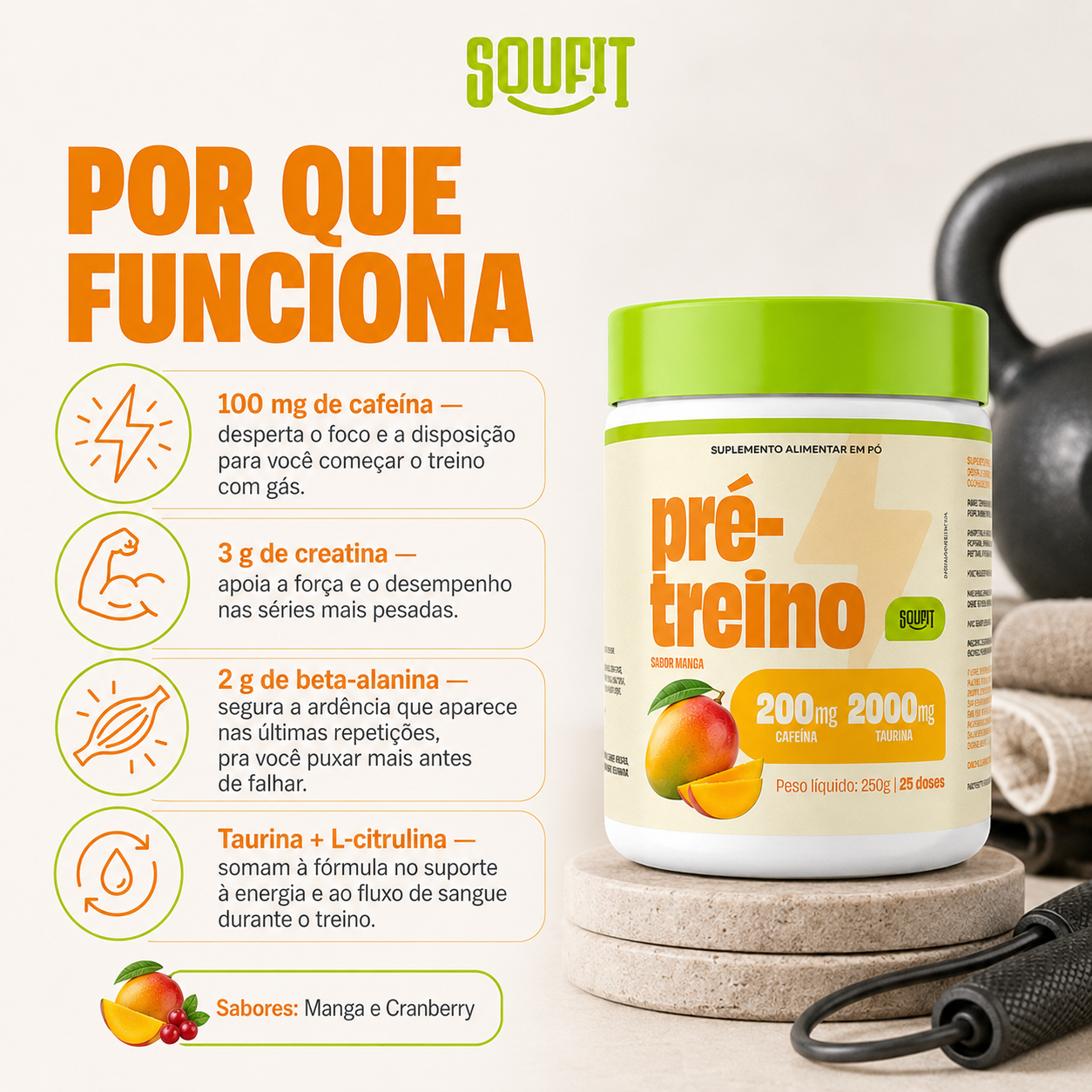 Pré-Treino Sabor Manga 250g