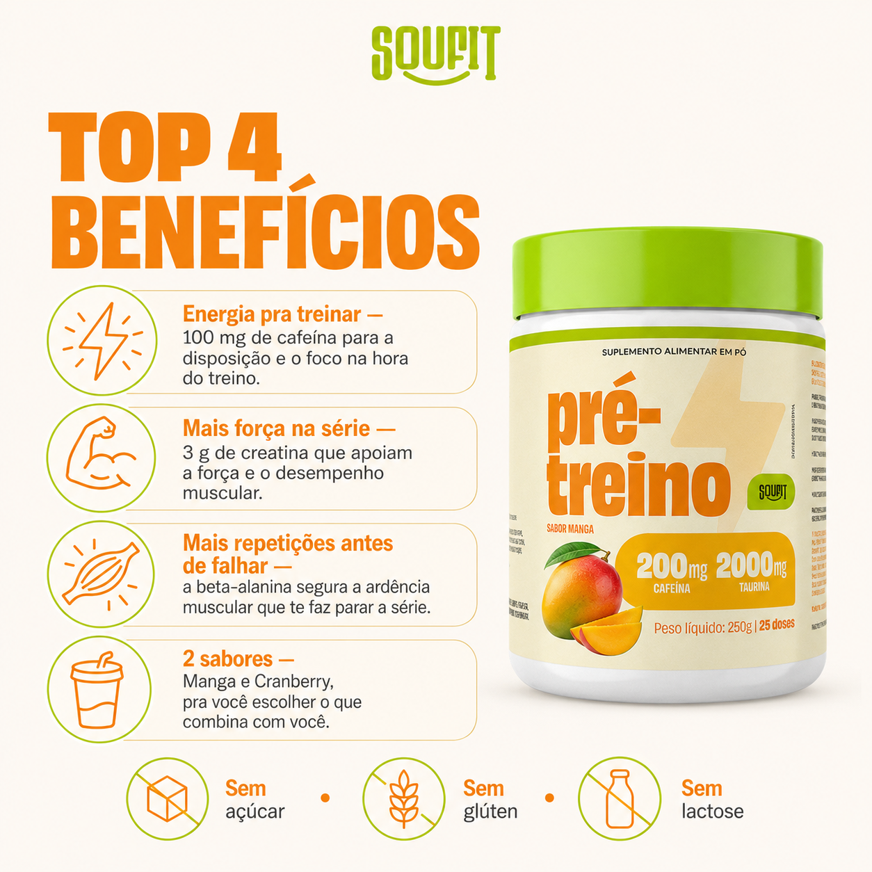 Pré-Treino Sabor Manga 250g