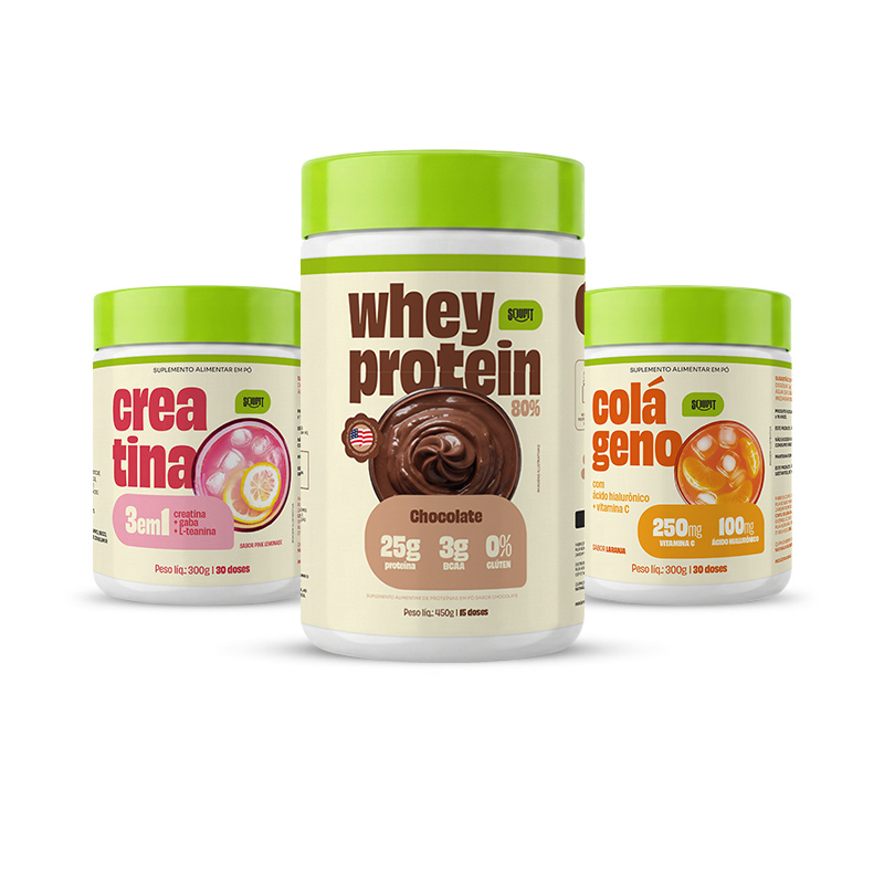 Kit Performance - Whey Protein 450g + Colágeno + Creatina 3 em 1