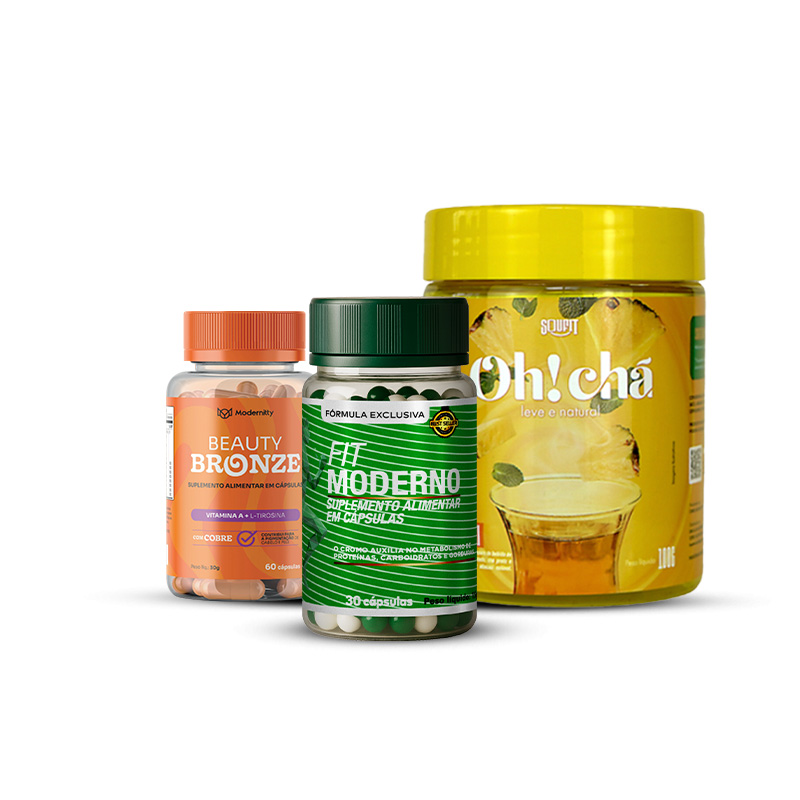 Fit Moderno + Oh! chá Abacaxi + Beauty Bronze