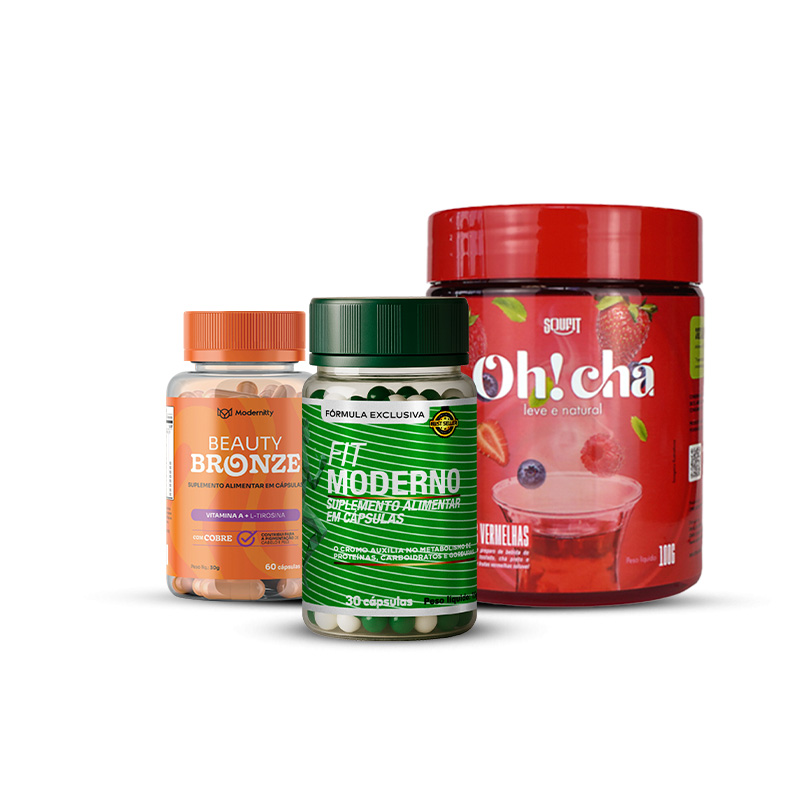 Fit Moderno + Oh! chá Frutas Vermelhas + Beauty Bronze