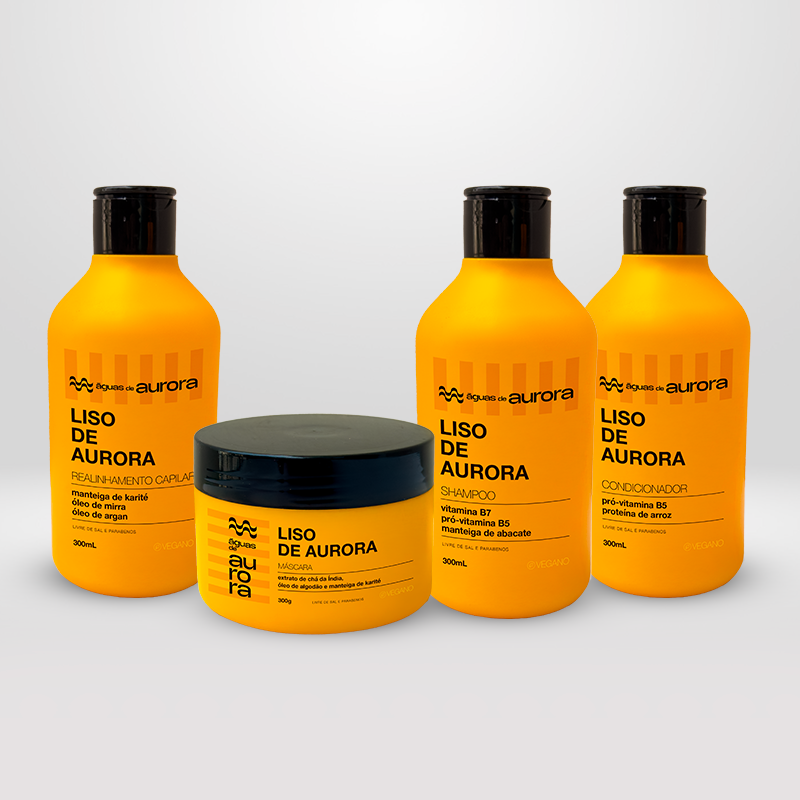 Shampoo, Condicionador, Realinhamento e Máscara Liso de Aurora