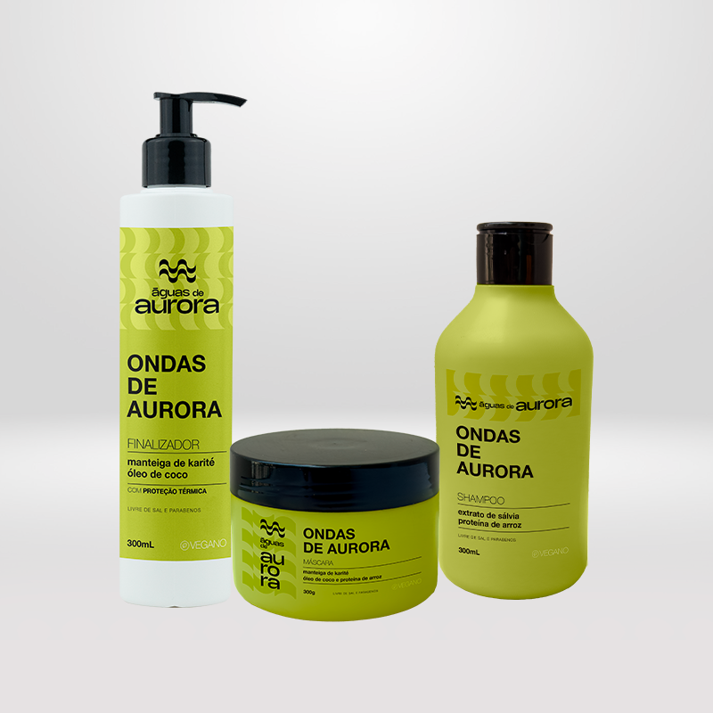 Shampoo, Máscara e Finalizador Ondas de Aurora