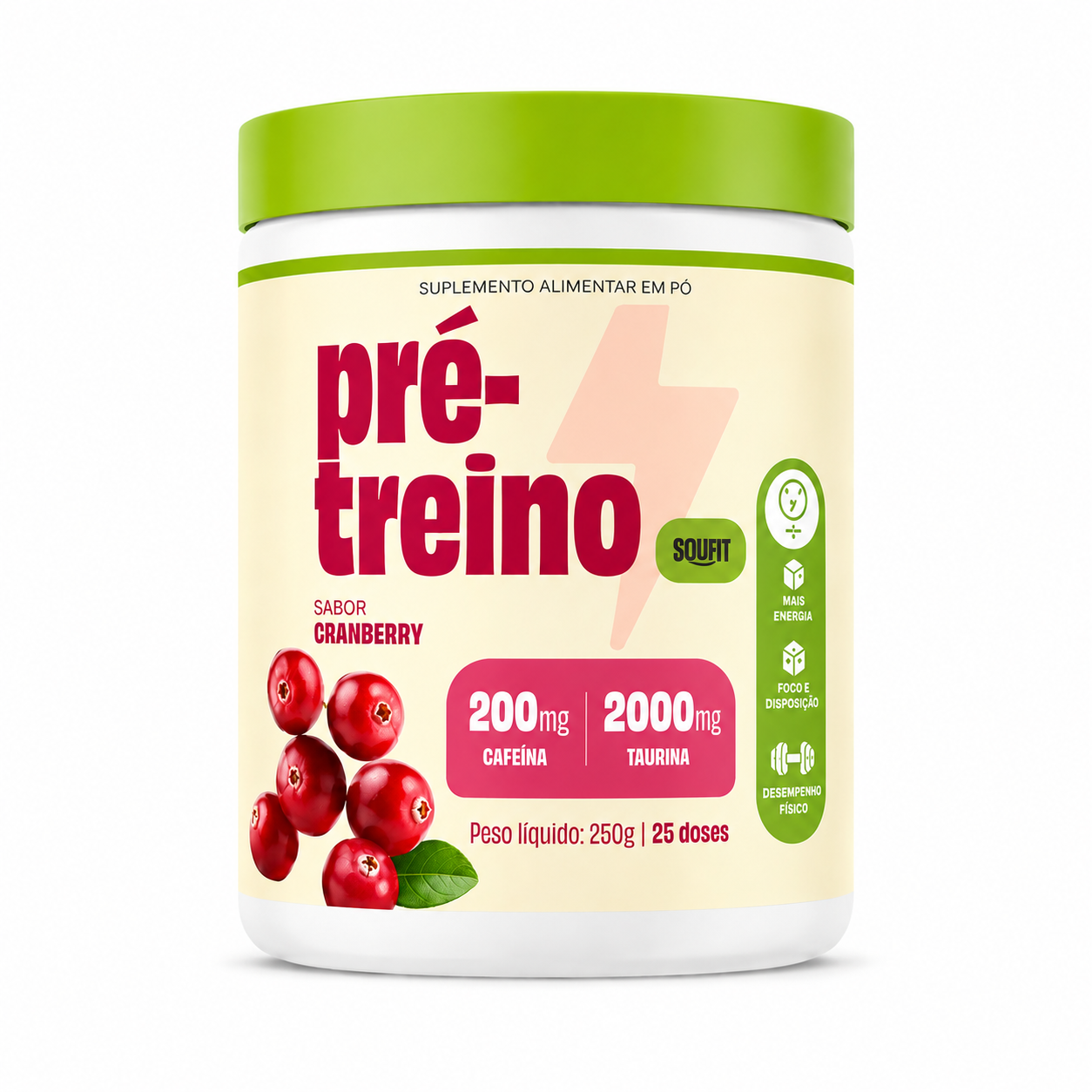 Pré-Treino Sabor Cranberry 250g