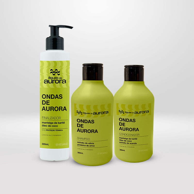 Shampoo, Condicionador e Finalizador Ondas de Auroras