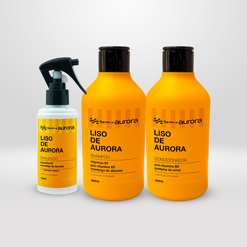 Shampoo, Condicionador e Finalizador Liso de Aurora